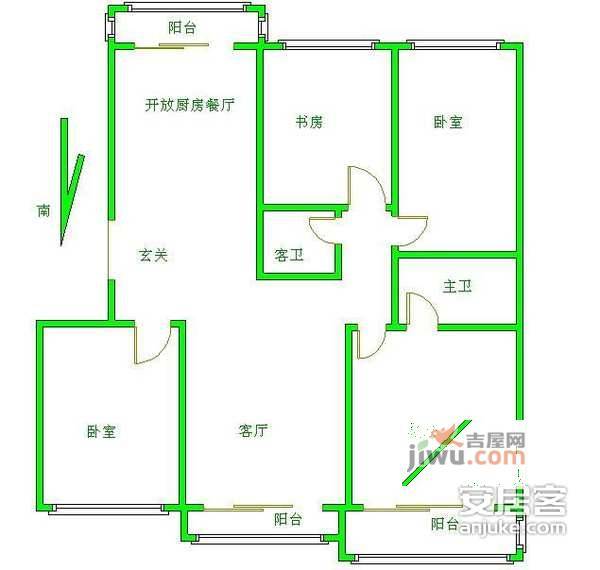 澳林春天六期4室2厅2卫209㎡户型图