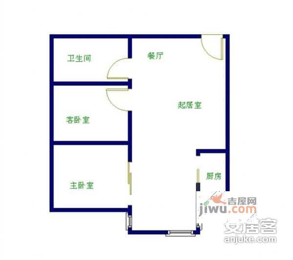 住欣家园2室1厅1卫户型图