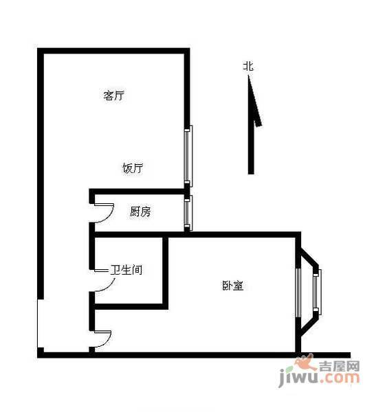 东区国际公寓1室1厅1卫79㎡户型图