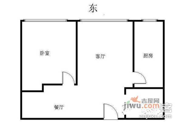 东区国际公寓1室1厅1卫79㎡户型图