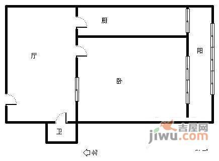 南郎家园1室1厅1卫55㎡户型图