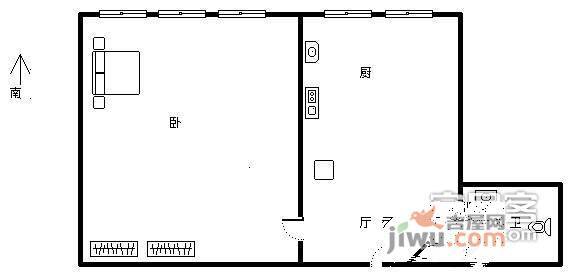 南郎家园1室1厅1卫55㎡户型图