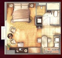 复地国际公寓1室0厅1卫58㎡户型图