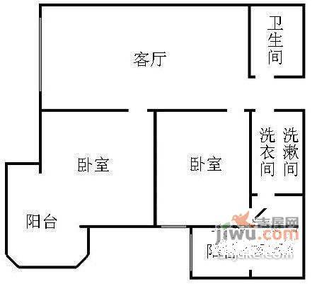 十里堡南区1室1厅1卫45㎡户型图