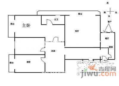 联堡公寓3室2厅2卫户型图