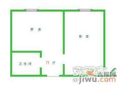 三里屯北里1室1厅1卫22㎡户型图