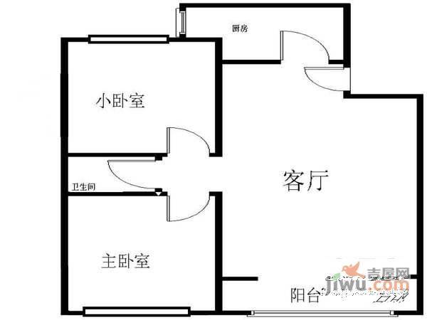 工体东路2室1厅1卫71㎡户型图