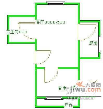 百子湾东里1室1厅1卫82㎡户型图