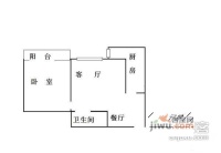 花家地西里1室1厅1卫68㎡户型图