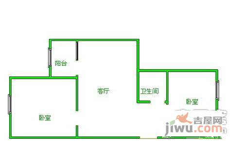 花家地南里2室1厅1卫户型图