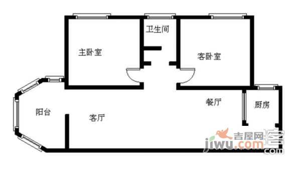 丽苑小区2室1厅1卫户型图