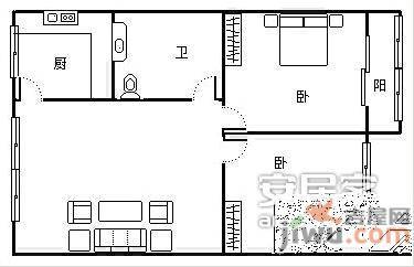 北苑6号院2室1厅1卫120㎡户型图