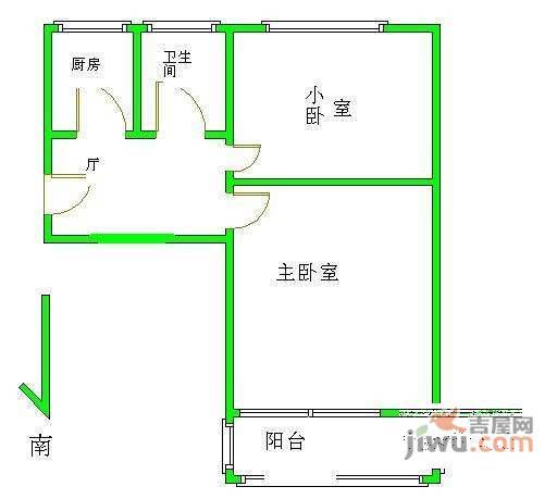 安翔南里2室1厅1卫户型图