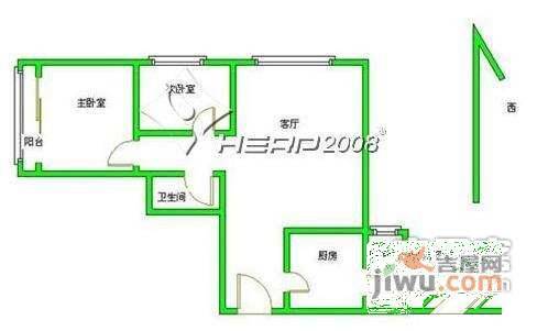 亚奥人家2室1厅1卫120㎡户型图