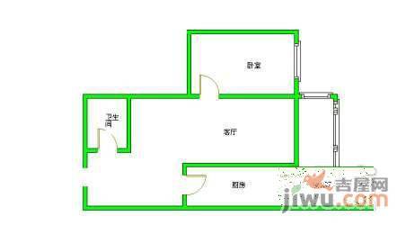 石佛营东里105号院1室1厅1卫43㎡户型图