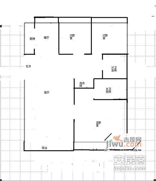 银谷美泉3室2厅1卫户型图