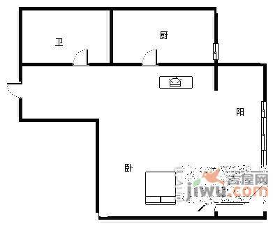 富华家园1室1厅1卫74㎡户型图