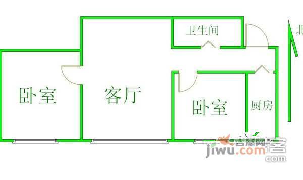 富华家园2室2厅1卫户型图