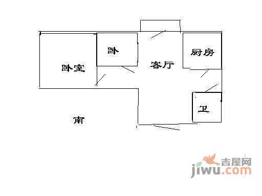 雅成一里2室1厅1卫101㎡户型图