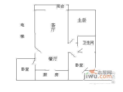 鸿博家园3室2厅1卫125㎡户型图