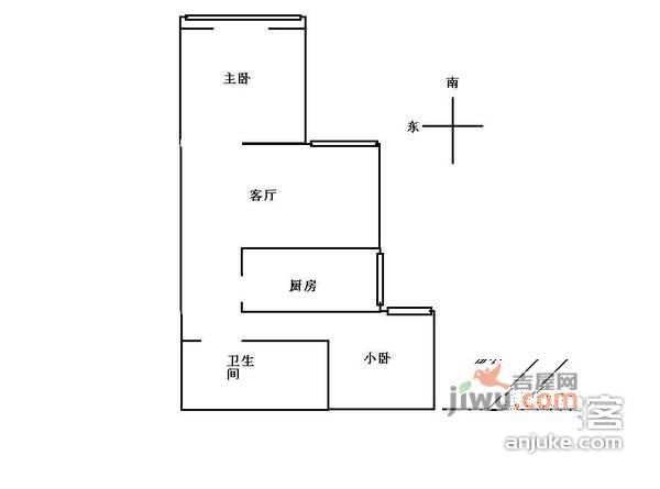 金蝉里2室1厅1卫96㎡户型图