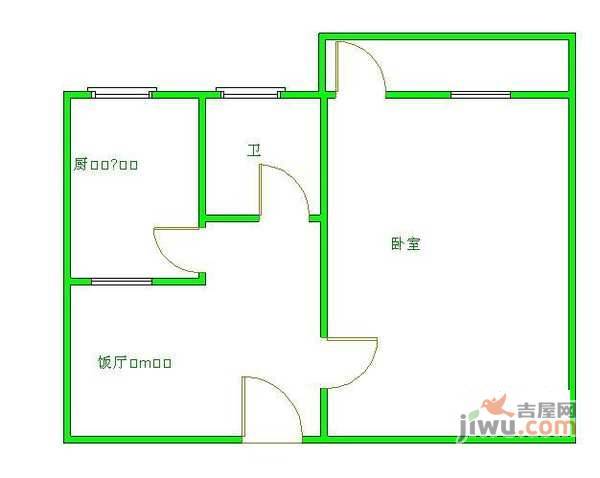 金蝉里1室1厅1卫54㎡户型图