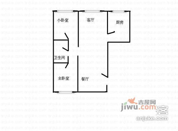 朝丰家园2室2厅1卫81㎡户型图