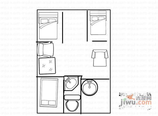 朝丰家园3室2厅1卫111㎡户型图