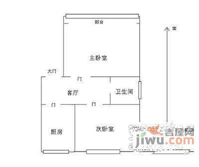 朝丰家园2室1厅1卫80㎡户型图