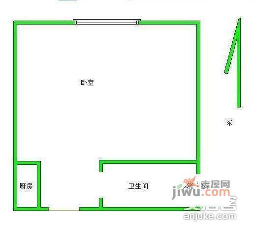 隆远阁1室1厅1卫67㎡户型图