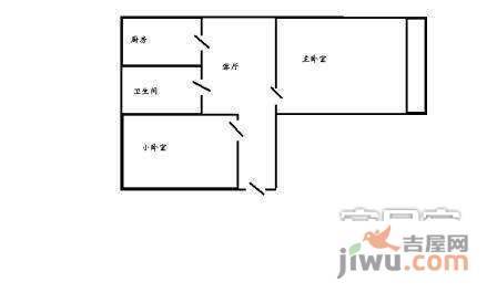 中日樱花园2室1厅1卫75㎡户型图