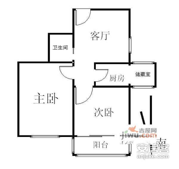 西坝河中里2室1厅1卫640㎡户型图