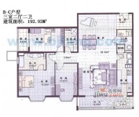 太阳国际公馆3室2厅2卫200㎡户型图