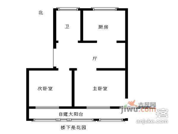 静安苑2室1厅1卫户型图