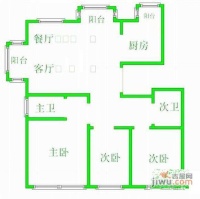 土星园3室2厅2卫134㎡户型图