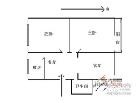 西坝河2室1厅1卫81㎡户型图