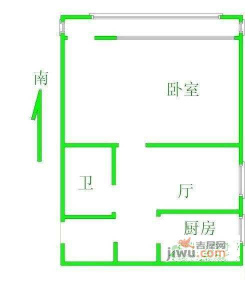 安苑里一区1室1厅1卫户型图