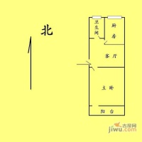 皇姑坟小区1室1厅1卫47㎡户型图
