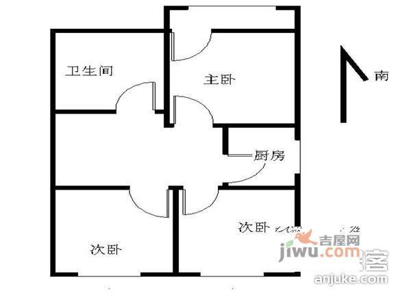 安贞西里3室1厅1卫98㎡户型图