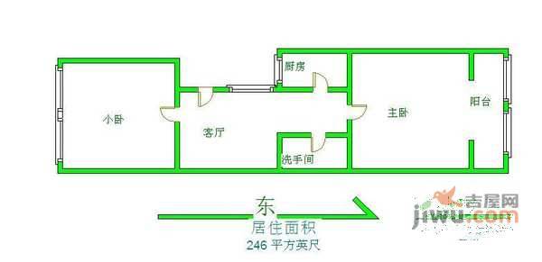 安华里一区2室1厅1卫86㎡户型图