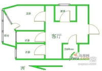 东大桥路小区3室1厅1卫105㎡户型图