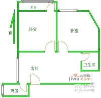 京广桥向军南里2室1厅1卫60㎡户型图