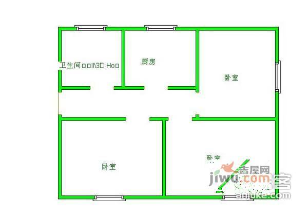 农丰里3室1厅1卫105㎡户型图