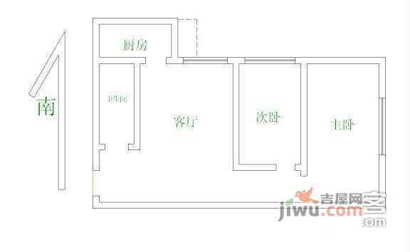 泓善家园2室1厅1卫88㎡户型图