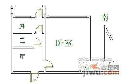 劲松六区1室1厅1卫户型图