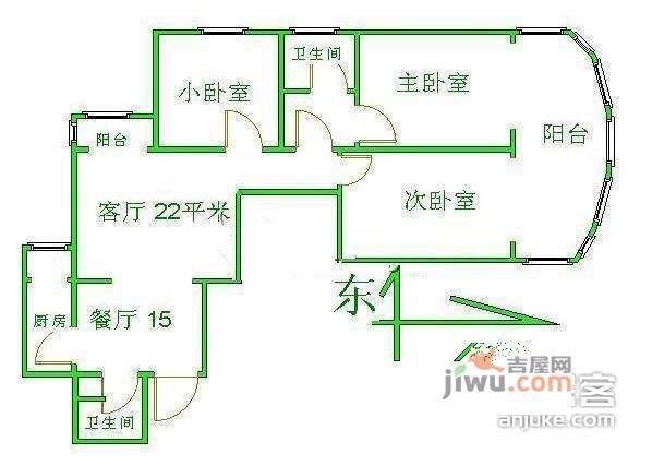 翌景嘉园3室2厅2卫181㎡户型图