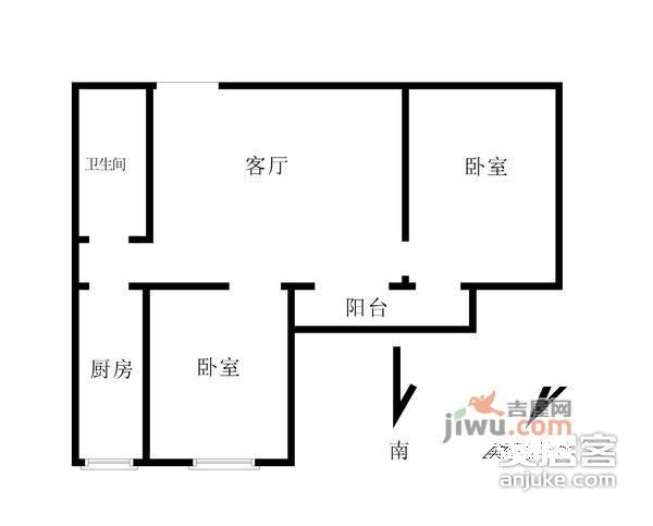 翌景嘉园2室1厅1卫146㎡户型图