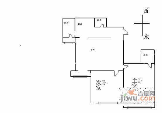 翌景嘉园2室1厅1卫146㎡户型图