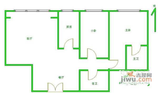 翌景嘉园2室2厅1卫174㎡户型图