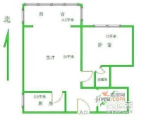 建业苑1室1厅1卫68㎡户型图